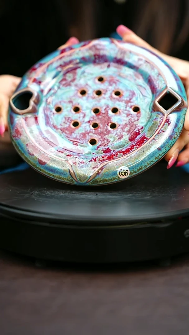 656#原矿钧瓷炉钧釉壶承