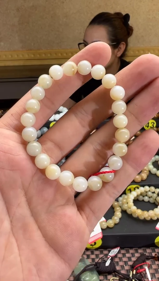 手串未镶嵌和田玉且末料米达手串卡8