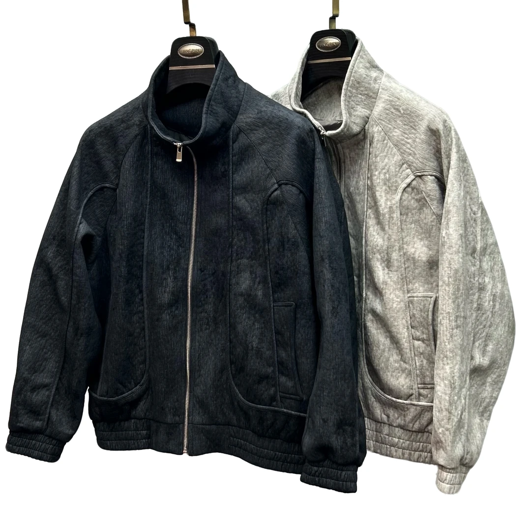 6127男士秋季时尚休闲百搭质感立领厚外套