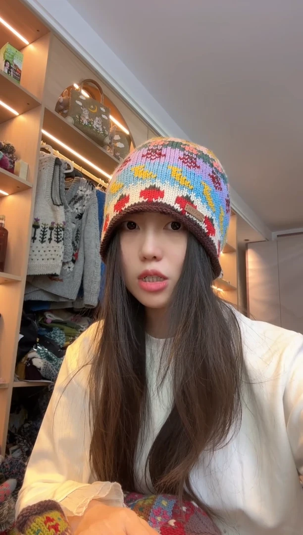 羊毛美拉德草莓帽