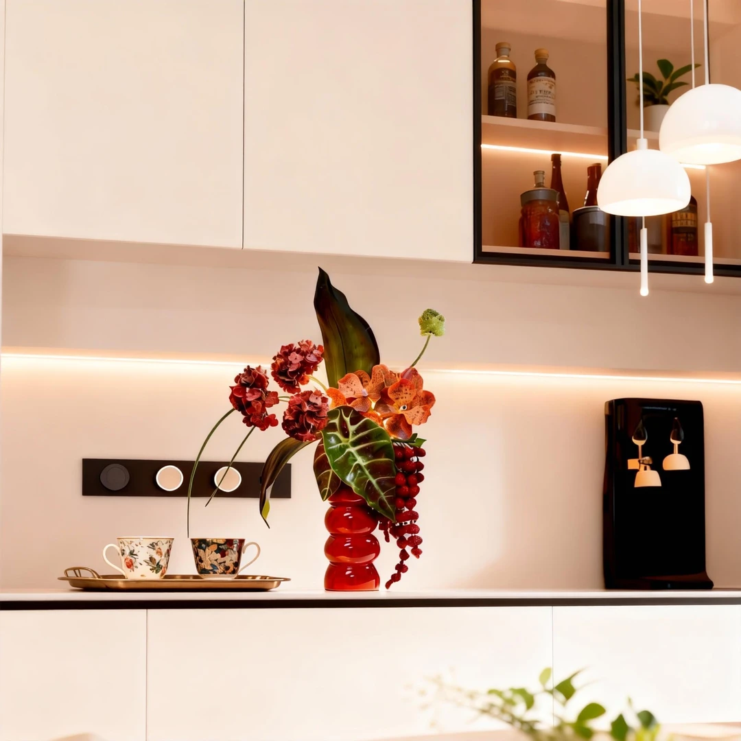 高端定制仿真花束客厅餐桌新年装饰插花过年摆件设计感十足