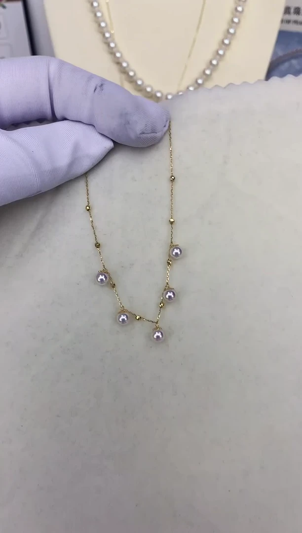 18K金镶嵌DA海水珍珠 GD078 手链 4.5-5