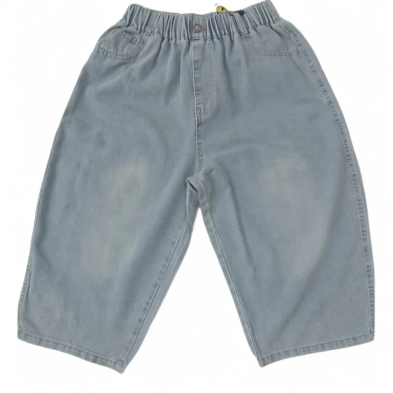 【2155-蓝】青少年牛仔六分裤