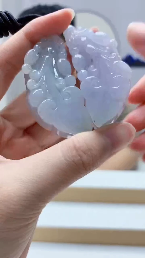 未镶嵌定制翡翠4917zm-毛货一对挂件61
