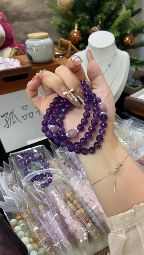 水晶手串未镶嵌孤品捡漏均匀瑕疵介意勿拍