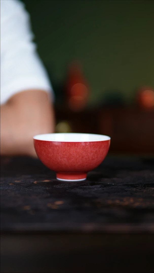 杯子景德镇纯手工陶瓷豇豆红