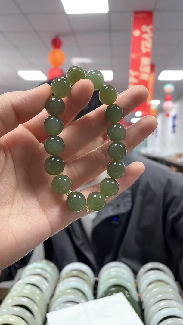 手链未镶嵌和田玉湖水冻葡萄肉卡12手串一条