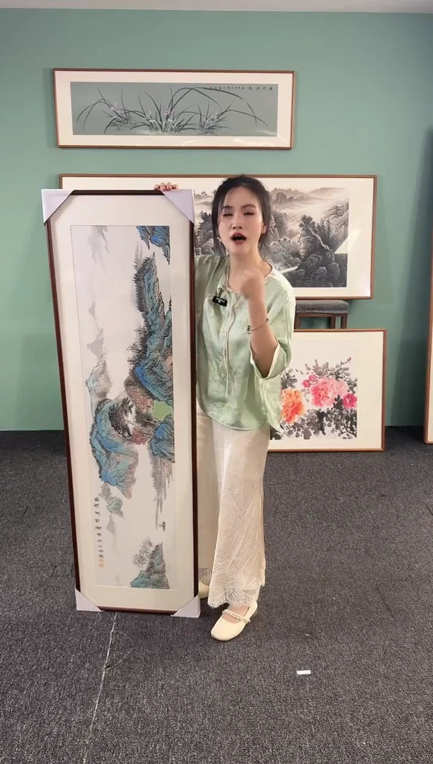 国画山水155*45手绘作品