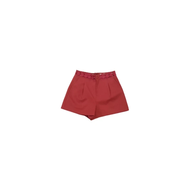 276383 阔腿裤夏季红色显瘦短裤女装透气显瘦短裤时尚百搭