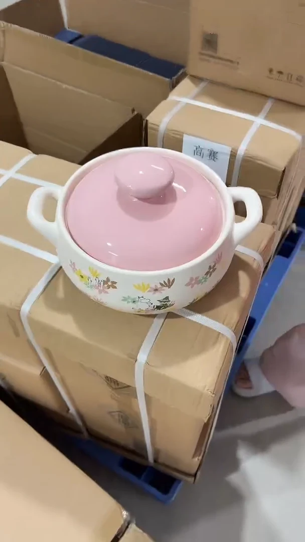 瓷片姆明花语3L砂锅