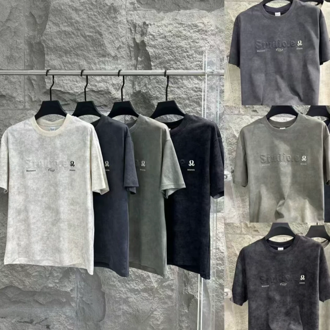 男士新款扎染渲染个性钢印短袖5905