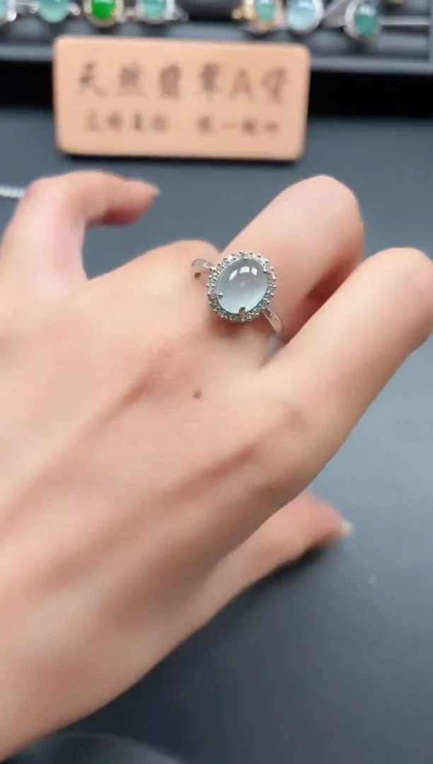 银S925镶嵌戒指翡翠111