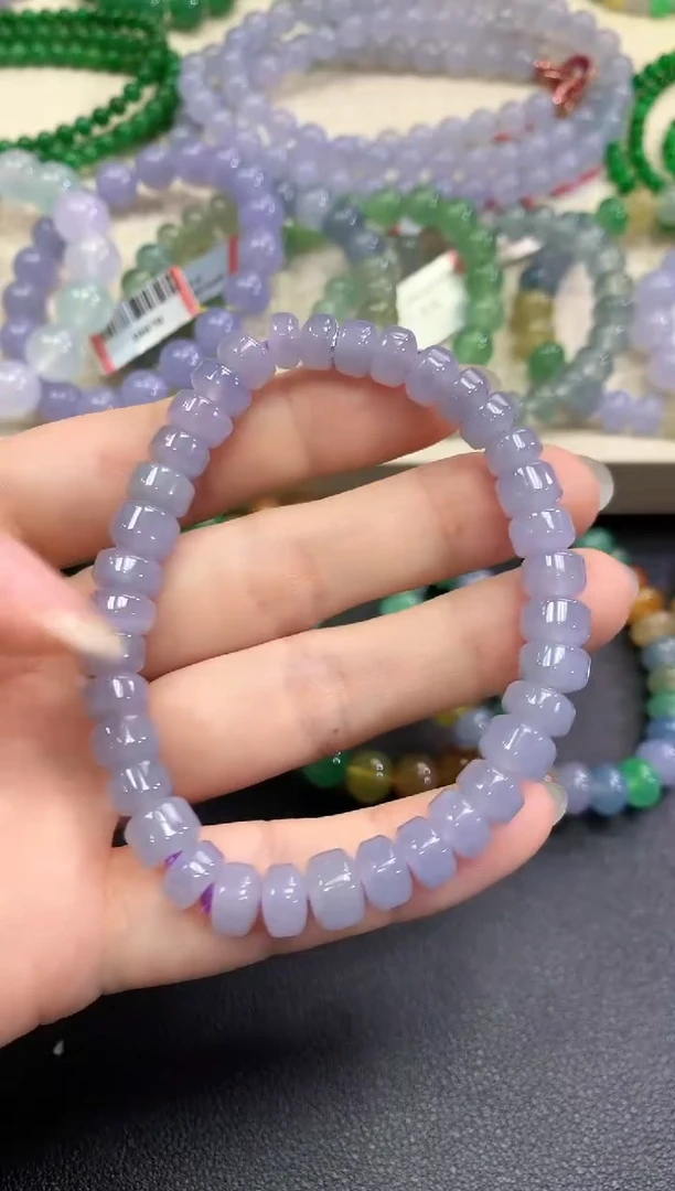 【闪购商品】翡翠手串未镶嵌D26 紫货有色差