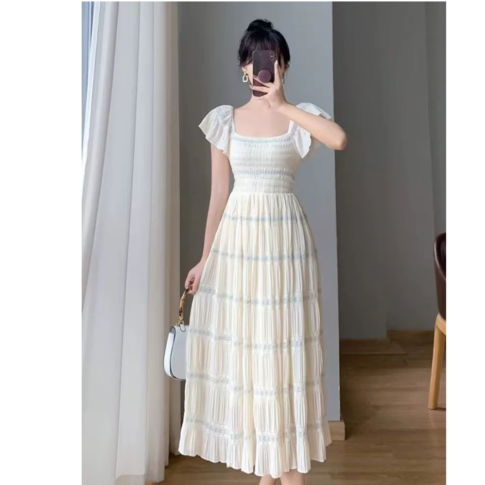 【钟意】H076杏色连衣裙QX0410