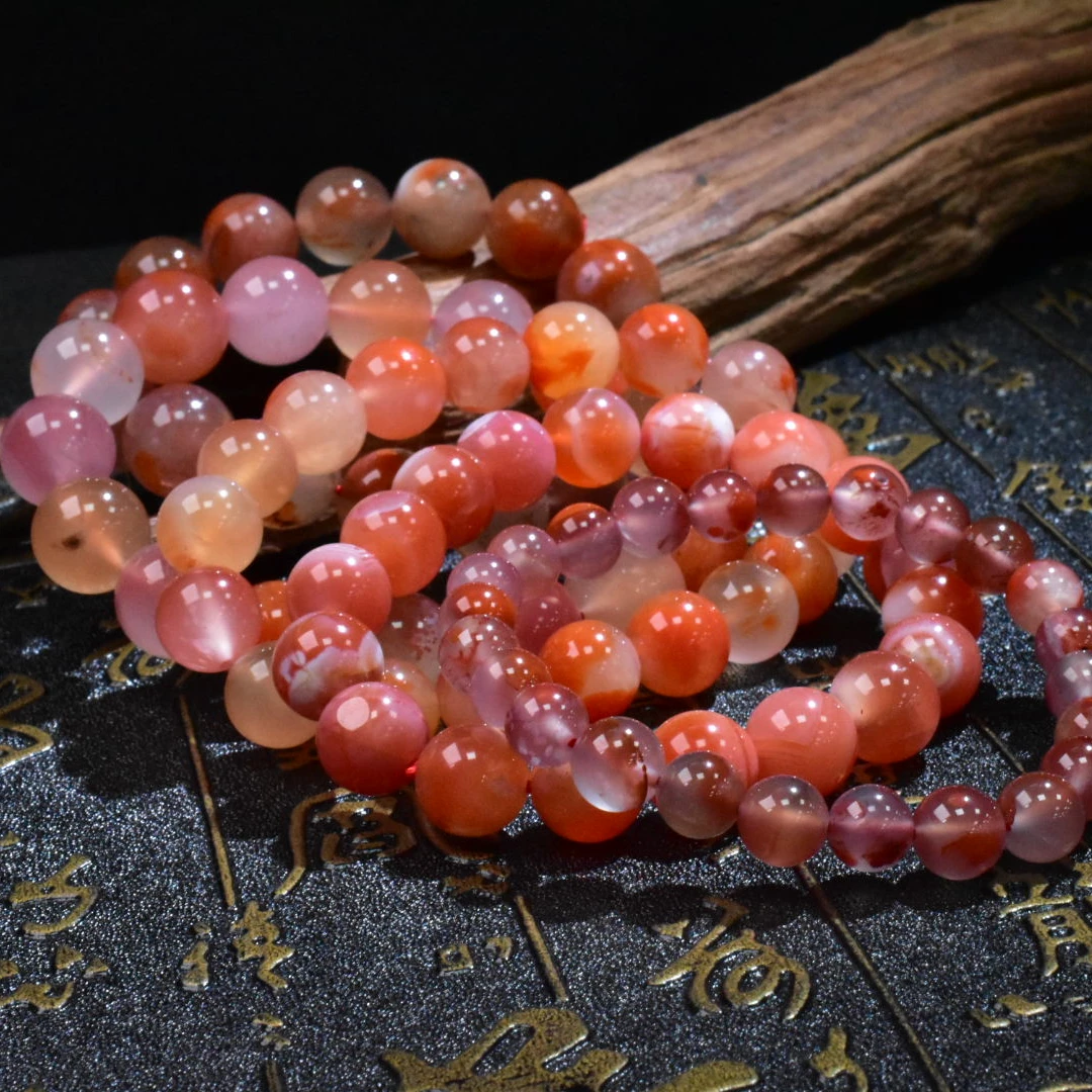 【一九珠宝】（有瑕清仓专用）卡7南红飘花手串-多样性发一件 X06-1