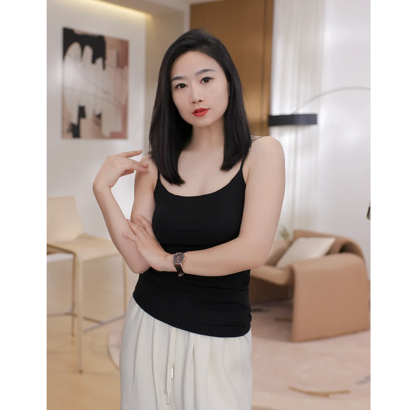 WMRJ新款吊带背心时尚百搭带胸垫吊带背心