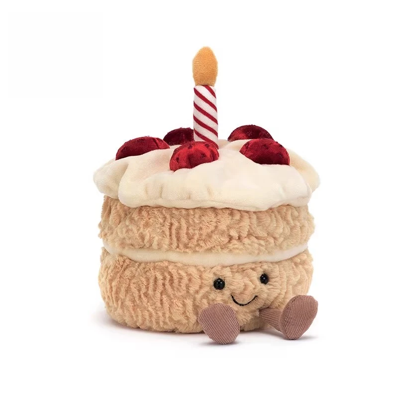 英国Jelly生日蛋糕草莓蛋糕蜡烛毛绒玩具公仔可爱生日礼物