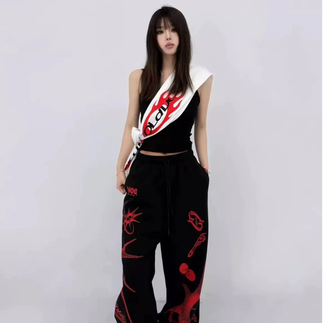 O-DOG 星际运动长裤  印花直筒束脚宽松odog街舞运动休闲百搭