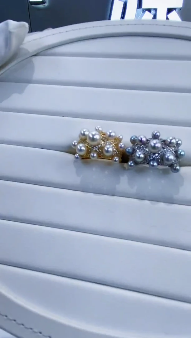 银S925镶嵌戒指海水珍珠Y海水戒指 多样性发一