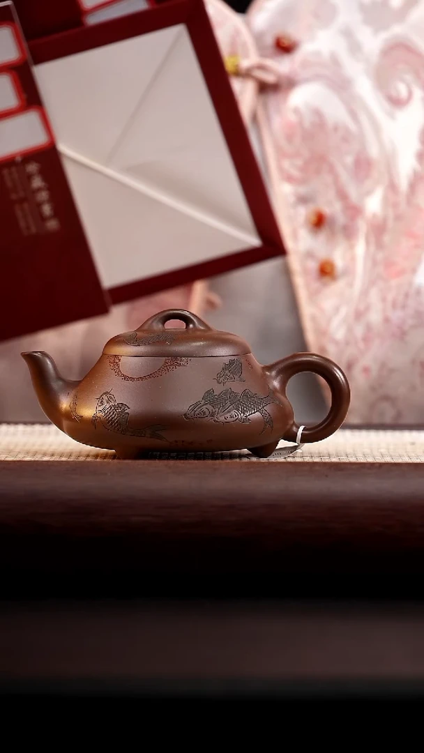 茶壶紫砂底槽清汉棠石瓢