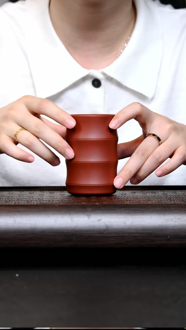 茶壶紫砂ZWZ16461 高竹节朱泥