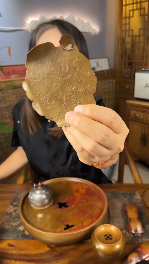 陶瓷手打雕刻紫铜杯垫