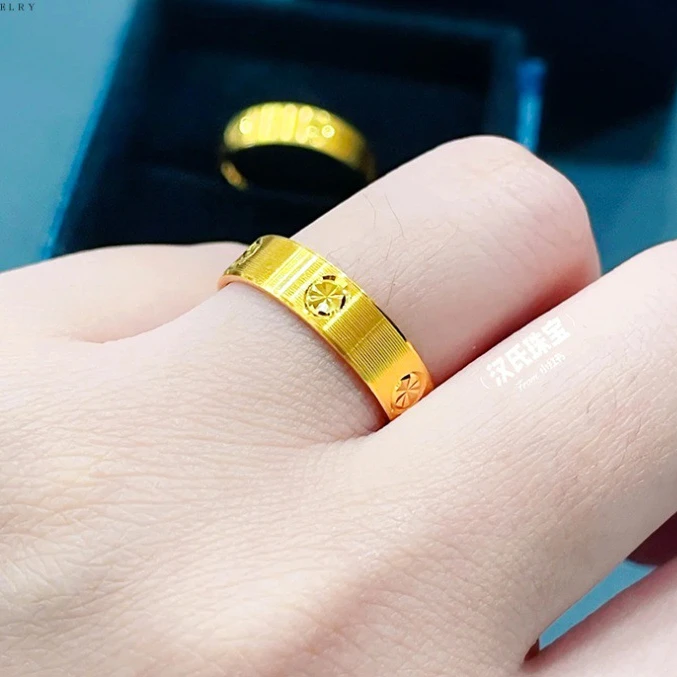 GULI镀K金 【幸运之叶】恋心简约四叶戒指