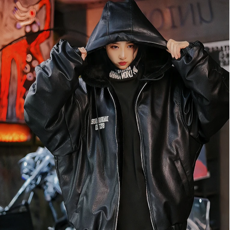 设计夹棉外套夹克小众加厚双领棉服宽松休闲棒球领外套上衣男