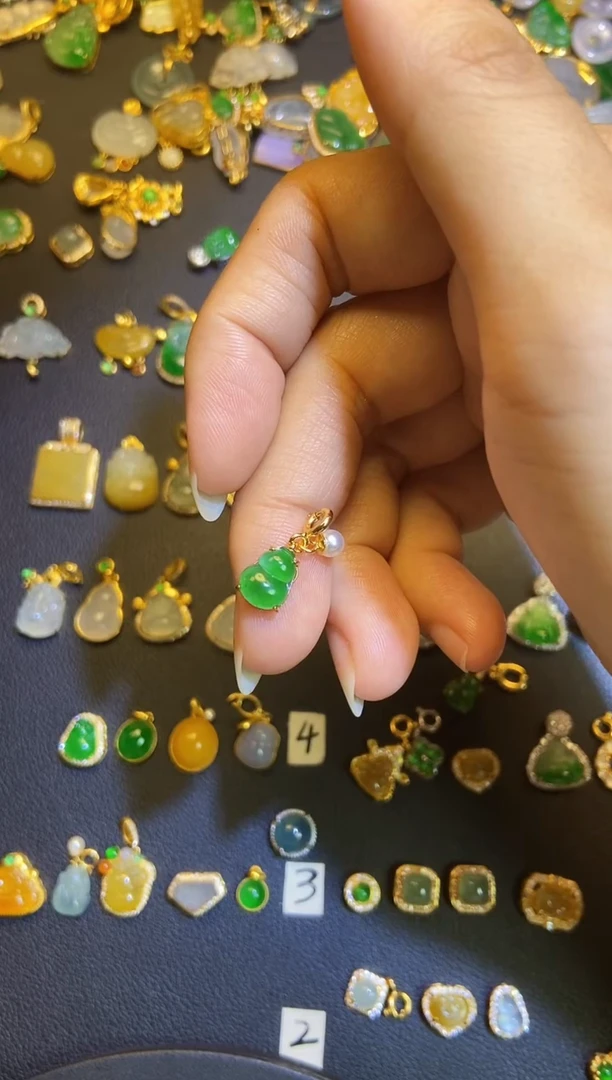 吊坠(不含链)银S925镶嵌翡翠1