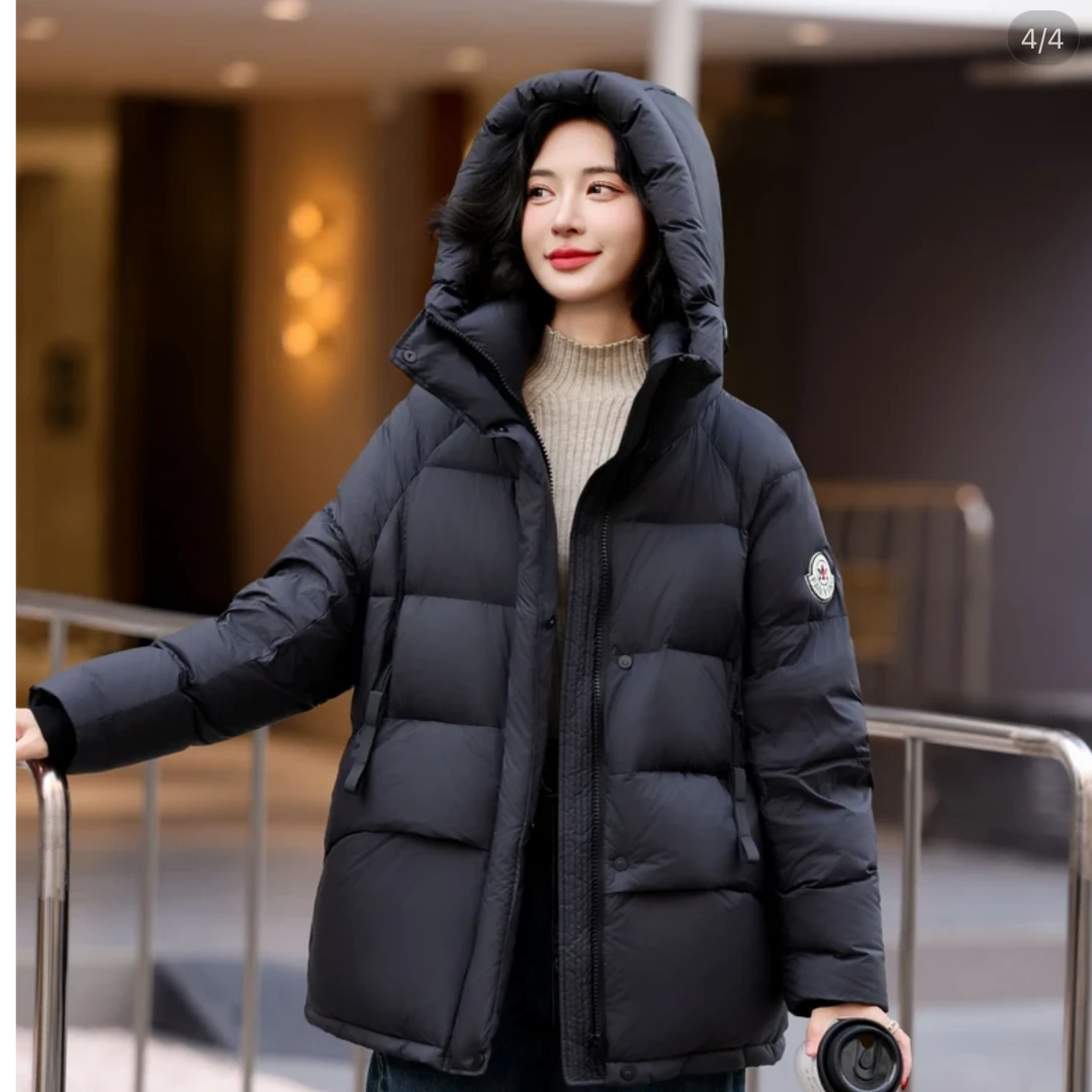 【90大朵白鹅绒】连帽绒保暖气质年女装2024年秋冬新款宽松女士560