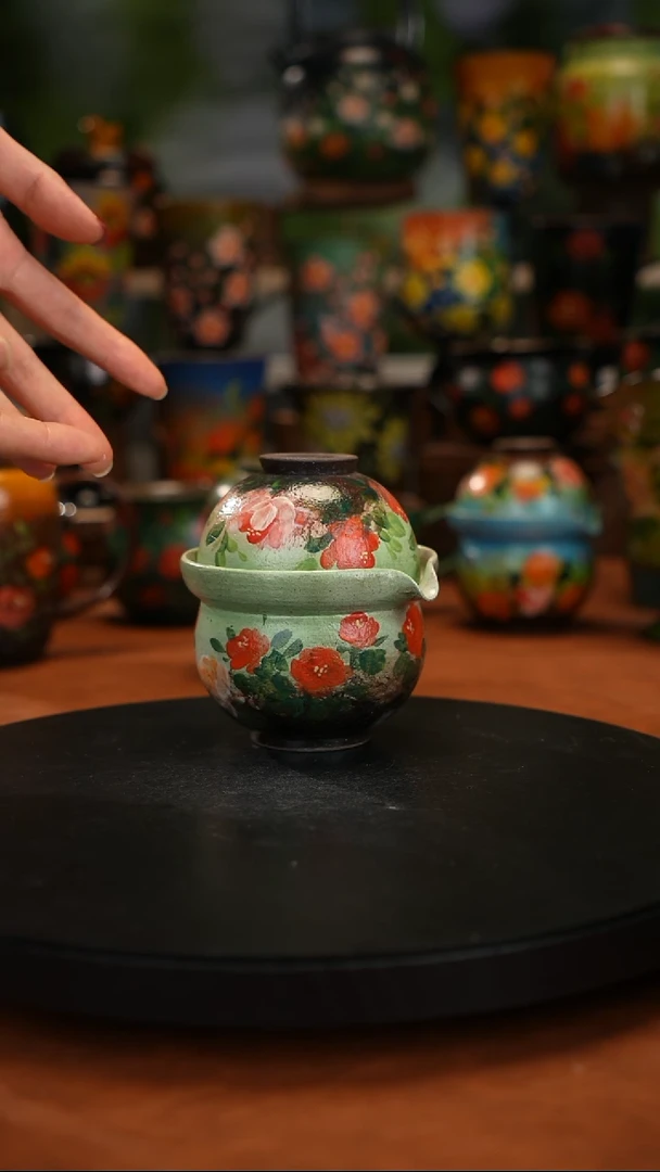 紫砂油画手绘釉 下彩
