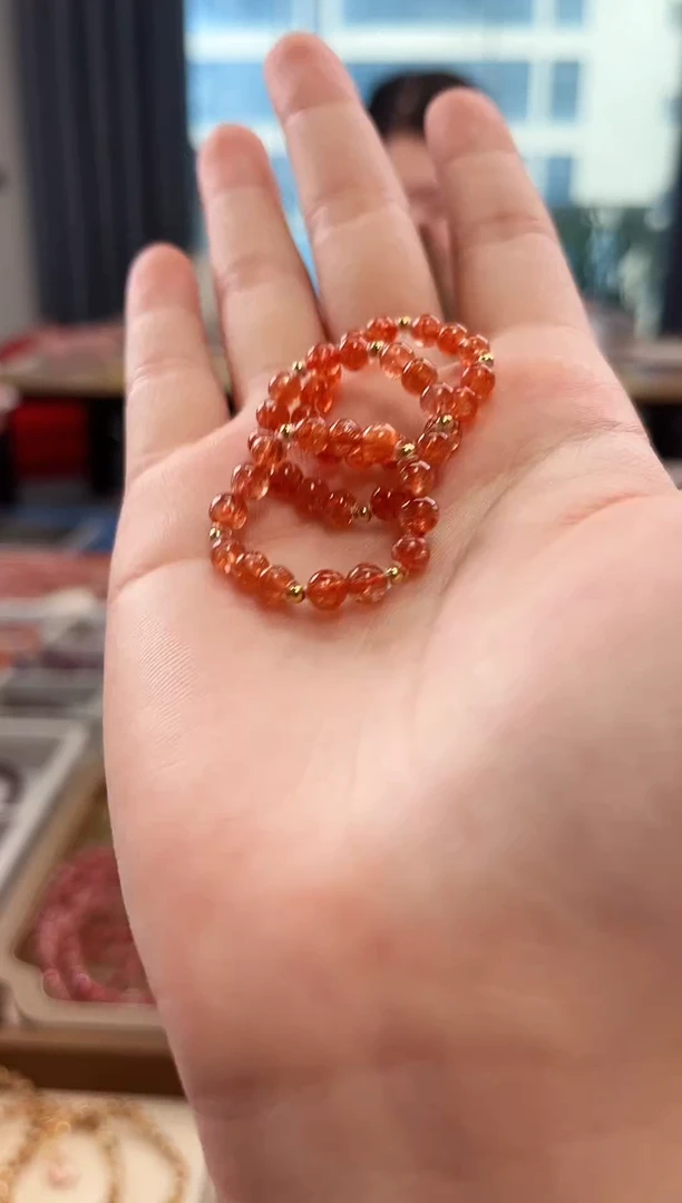 未镶嵌手串日光石金太阳戒圈4mm【多样式发货】