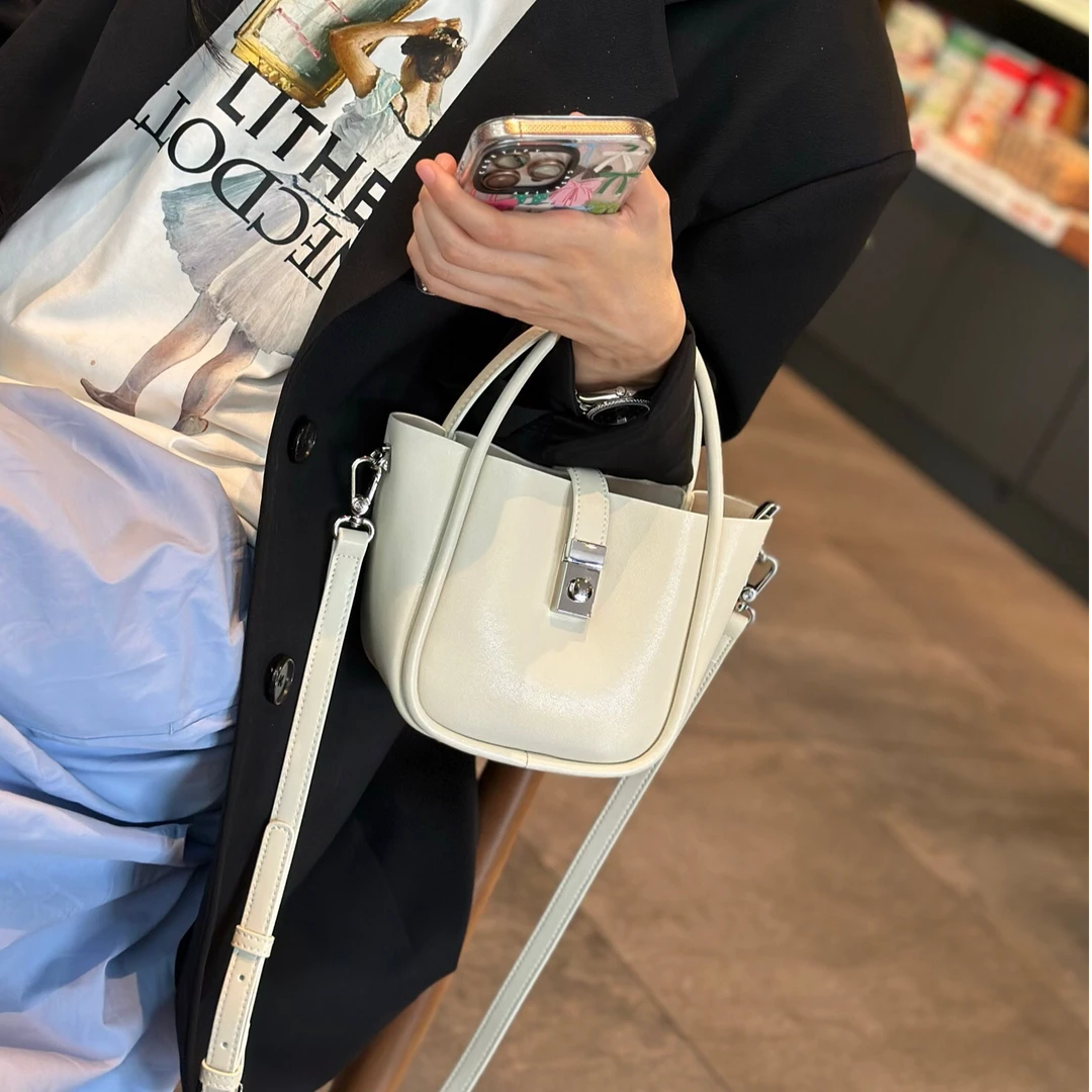 【包得味】菜篮子包包女2025新款真皮手提包小众设计通勤百搭斜挎包