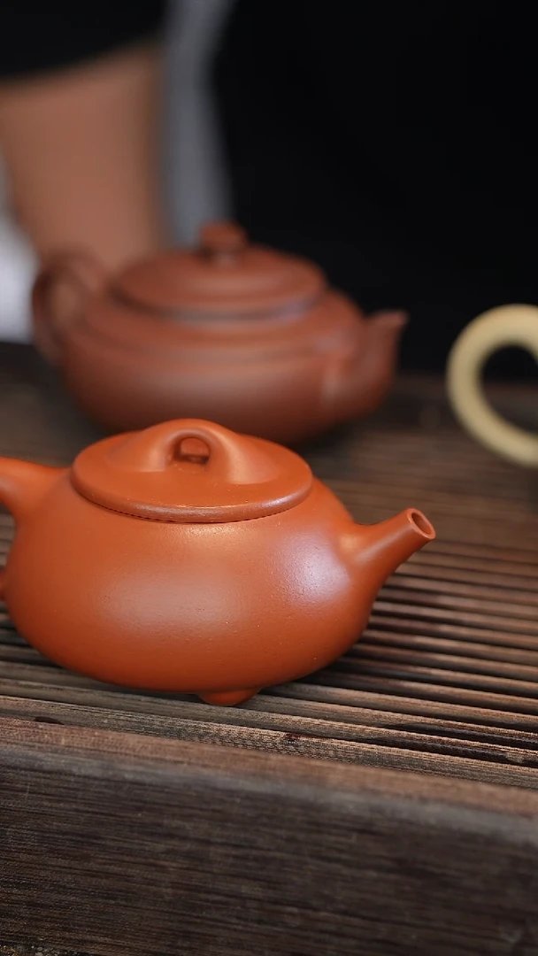 茶壶紫砂景舟石瓢 朱泥 半手工 180cc