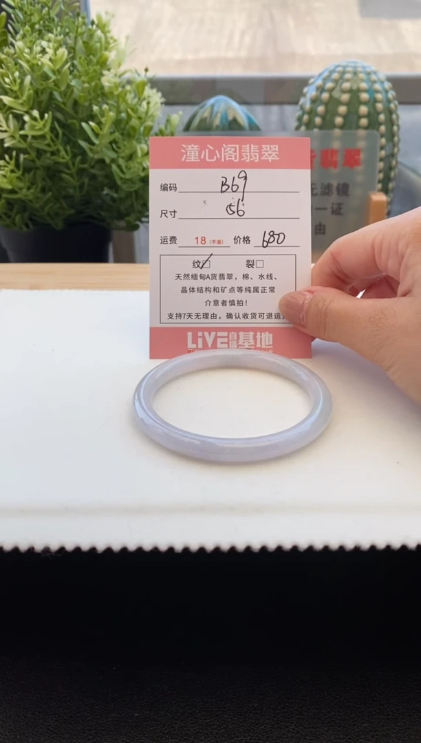 未镶嵌手镯翡翠56.1圈口 编码b69