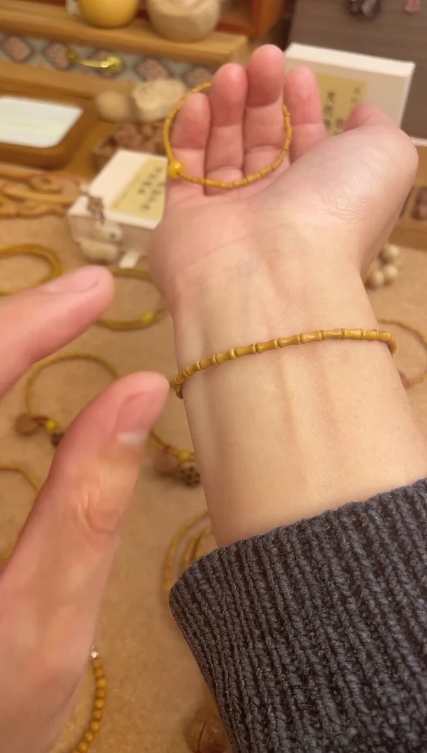 竹节手串一物一拍加黄跑环单圈