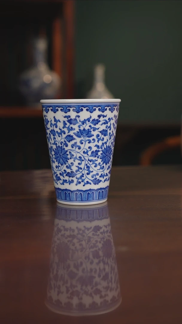 晓月柴窑 缠枝可乐杯