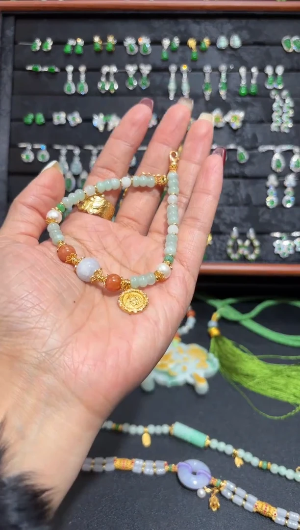 【闪购商品】翡翠颈饰银S925镶嵌珠珠/支持复检/一件