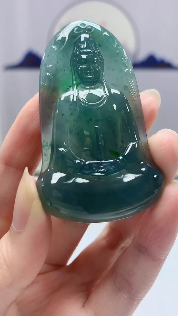 【闪购商品】定制翡翠未镶嵌4902zm-毛货挂件观音97