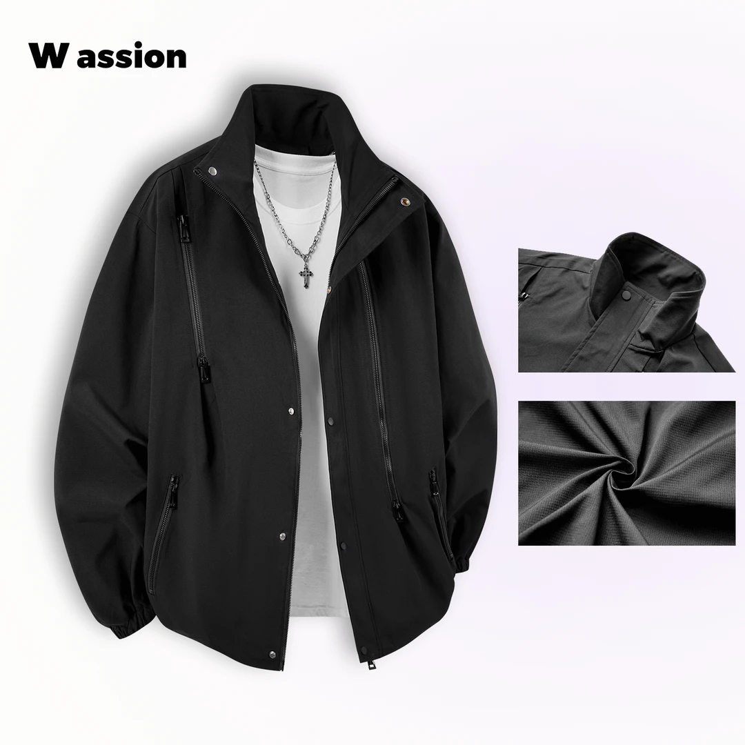 Wassion/蛇年限定重磅春款夹克外套美式复古情侣同款宽松