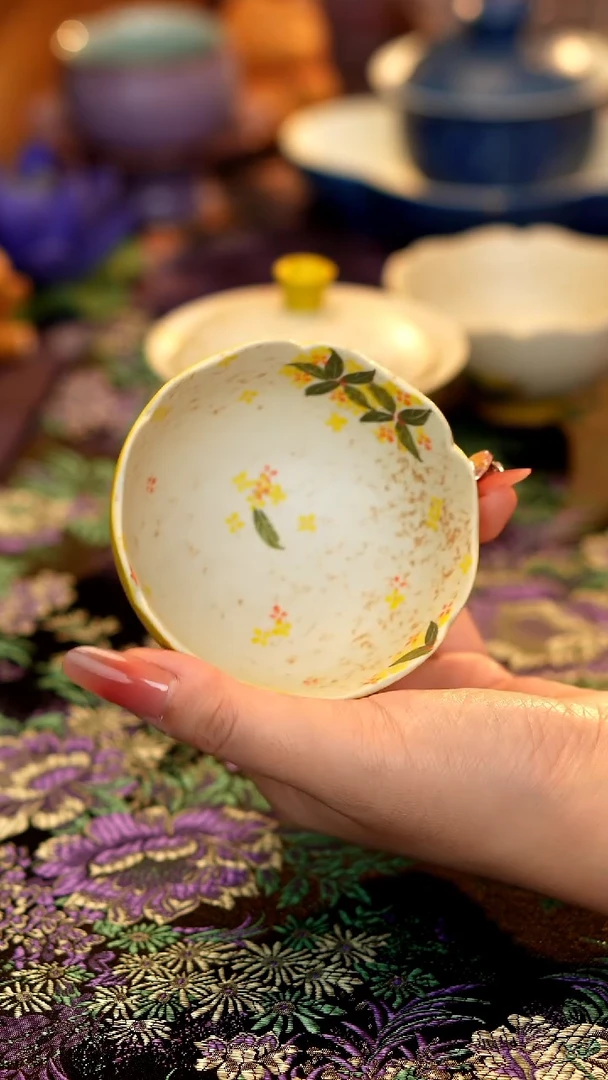 焦糖桂花内绘普洱杯·········