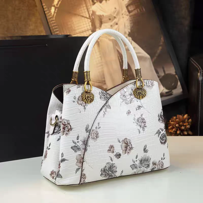 2025新款玫瑰花手提包727白色