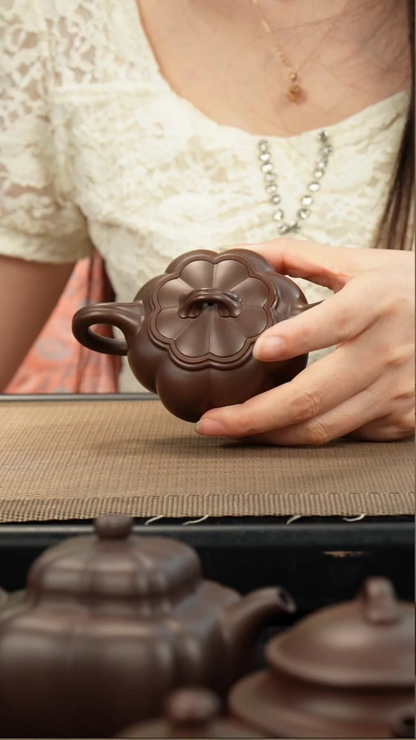 茶壶紫砂红**戒老紫泥筋纹花语150