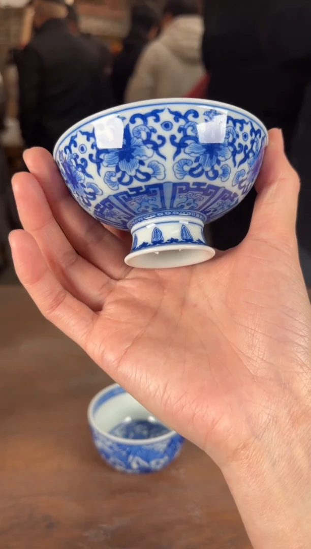 【闪购商品】杯看山柴窑青花看山柴窑青花