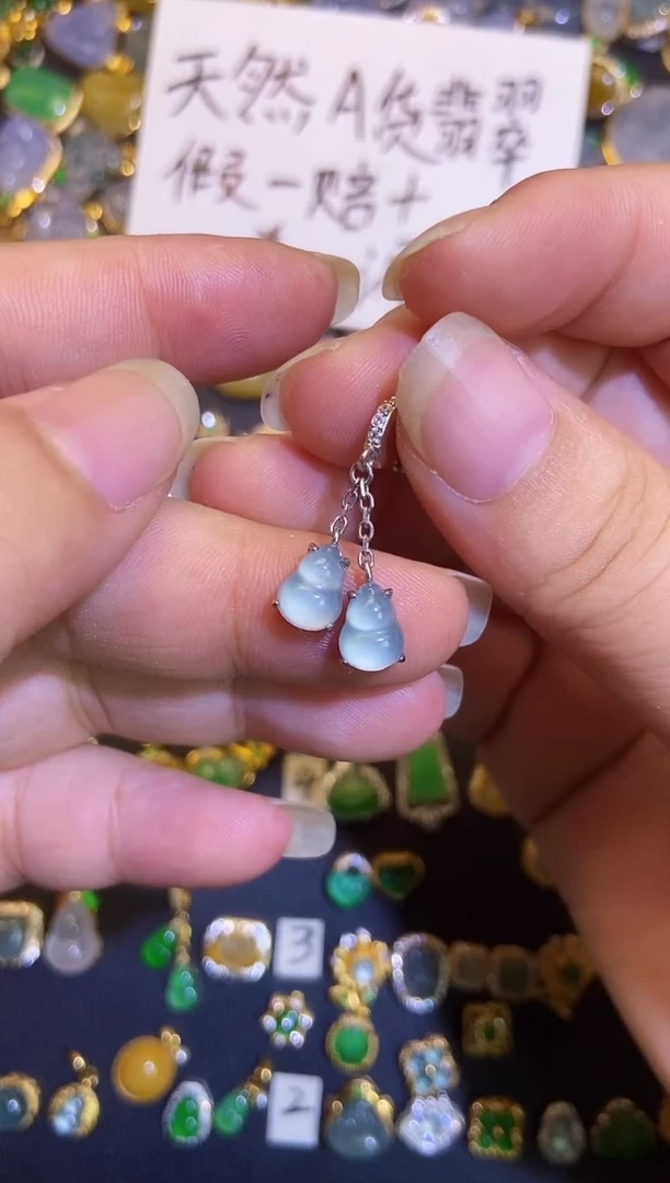 吊坠(不含链)银S925镶嵌翡翠1