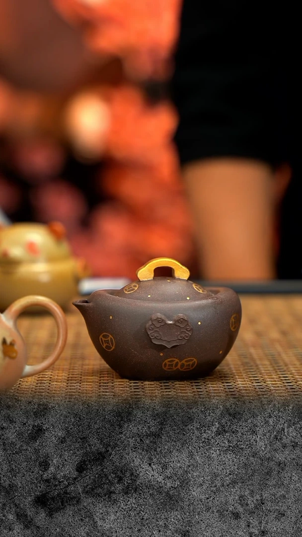 紫砂 宜兴紫砂 IF 柴烧   钱多多套