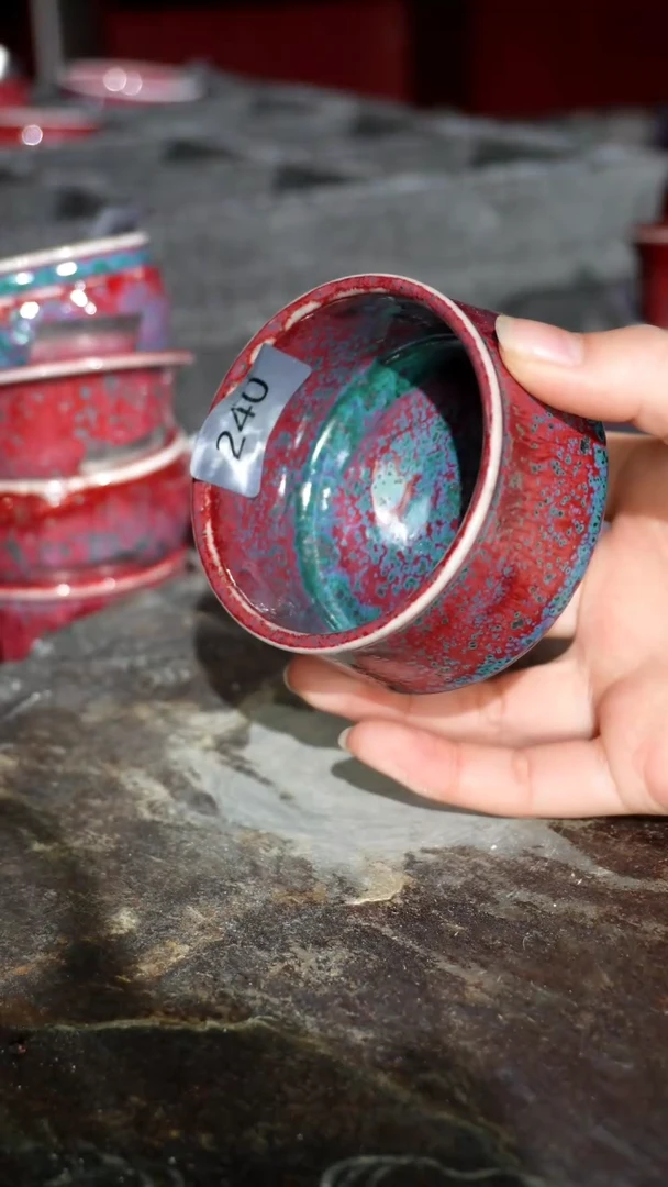 摆件陶精品窑变钧瓷茶器