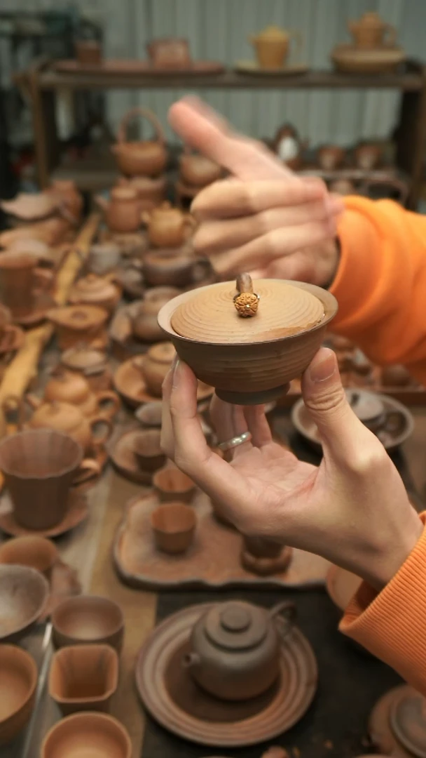 原矿老岩泥精工   小肚盖碗100ml