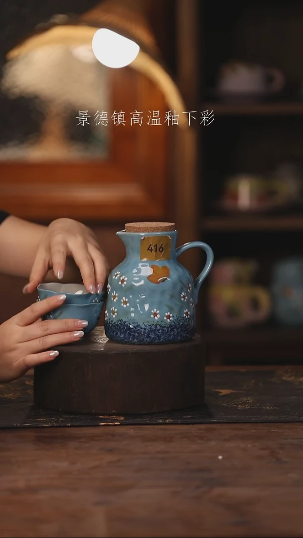 陶瓷景德镇高温釉下手绘陶瓷416