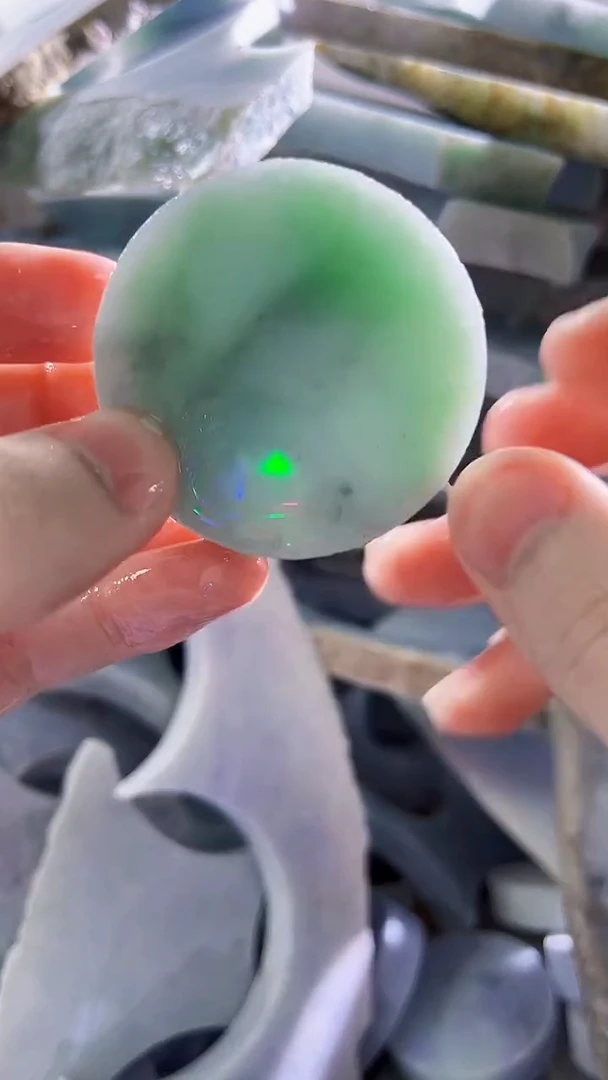 翡翠裸石缅甸翡翠A货文2070